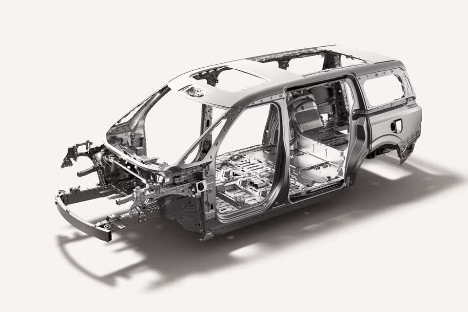X-Ray view of a Zeekr's aluminum frame