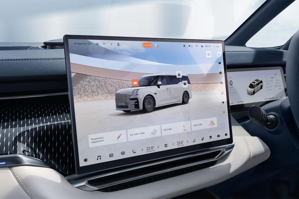Front display screen in a Zeekr 009