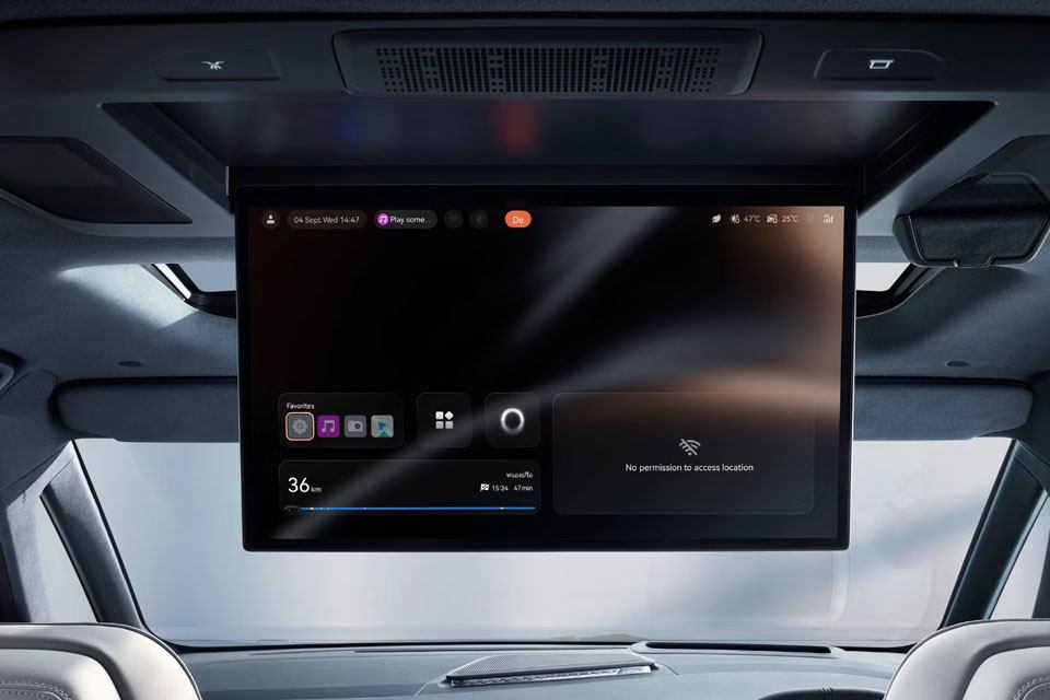 Rear passenger screen in a Zeekr 009