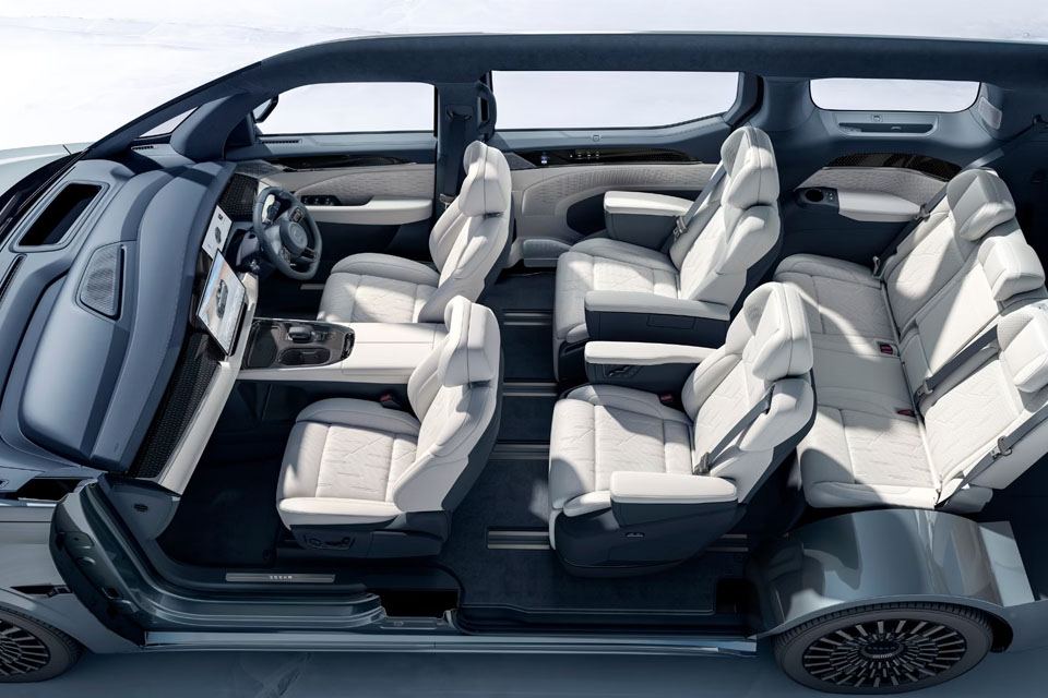 X-Ray view of a 7-seat layout Zeekr 009