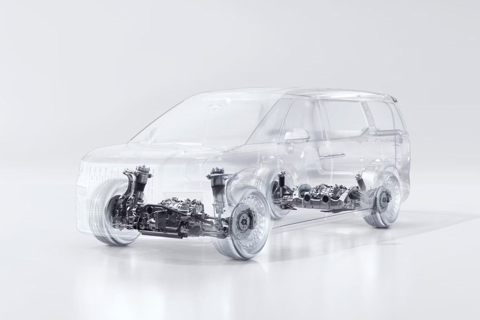 X-Ray shot of a Zeekr 009 air suspension system