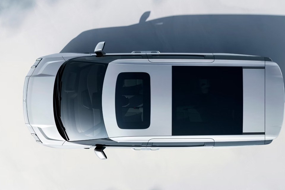 High angle shot of a Zeekr 009 sunroof