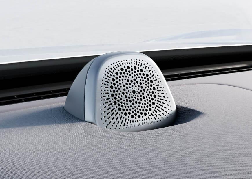 Zeekr sound speaker in a luxury SUV