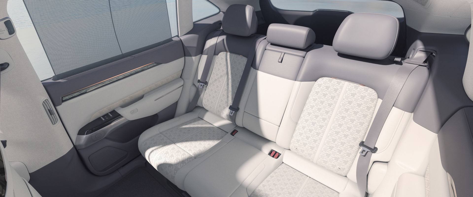 White leather interior of a Zeekr EV