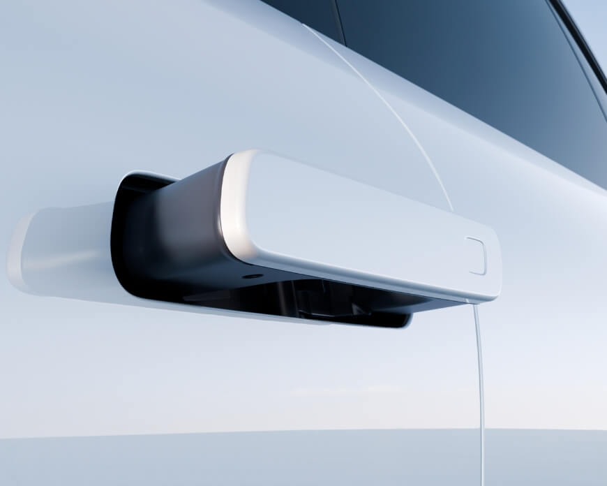 Extruded seamless door handle of a Zeekr EV