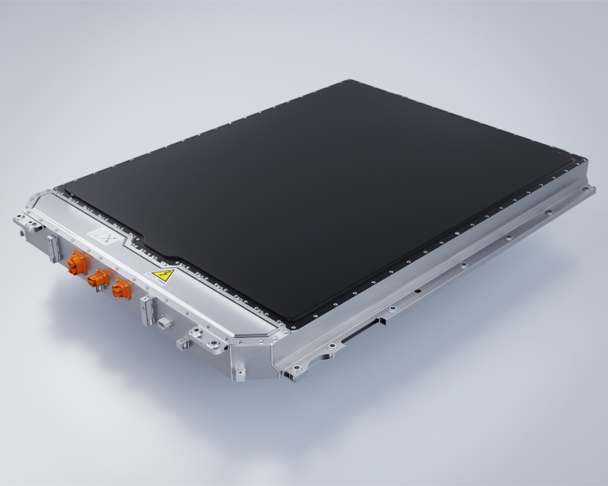 Close up of a Zeekr car battery floating