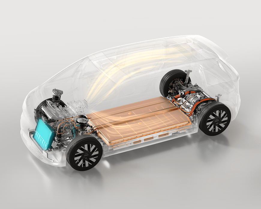 X-ray view of the thermal management system in a Zeekr EV