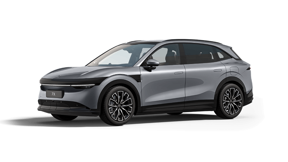 Front 3/4 render of a Zeekr Tech Grey paint finish