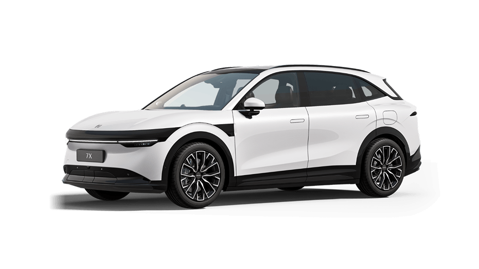 Front 3/4 render of a Zeekr Crystal White paint finish