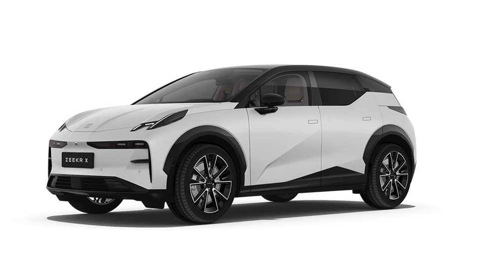 Front 3/4 render of a Zeekr Crystal White paint finish