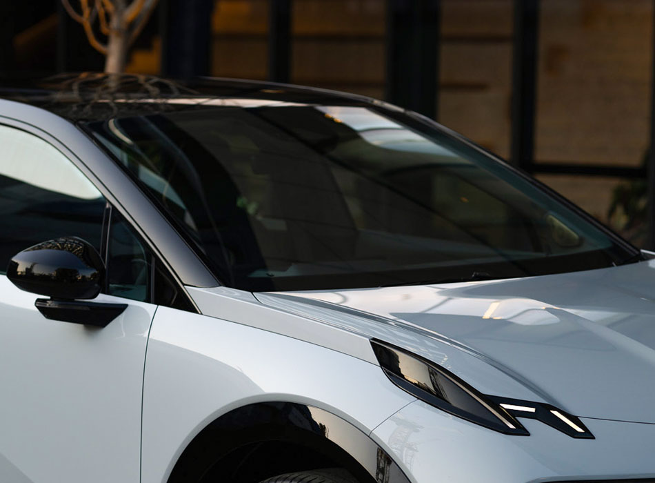 Close up of a Zeekr X windscreen